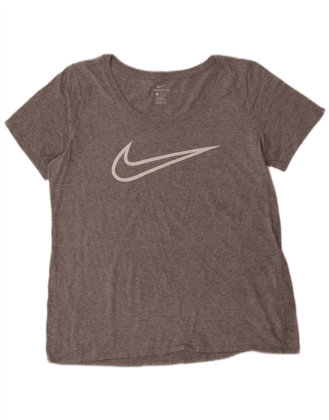 NIKE Camiseta gráfica de corte atlético para mujer UK 46 Large Grey Moteado
