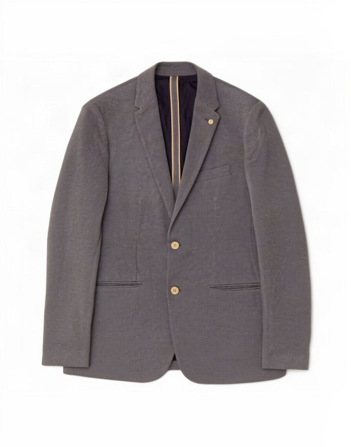 Zara Chaqueta Blazer De 2 Botones Para Hombre UK 40 Grande Algodón Azul