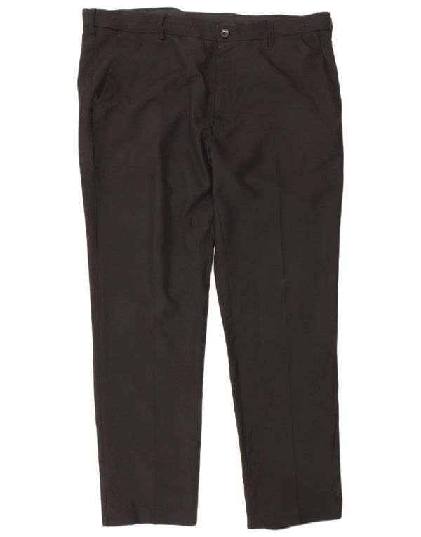 Marks & Spencer Pantalones de traje rectos de corte regular para hombre W40 L30 Negro