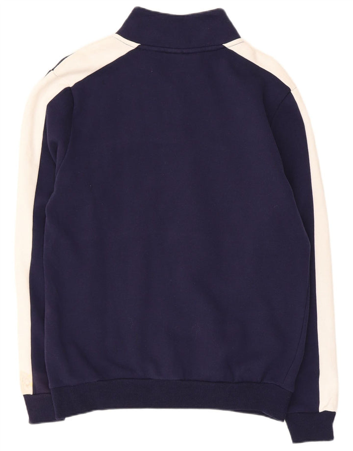 Fila Hombre Graphic Zip Neck Sudadera Jumper Small Azul Marino Colorblock