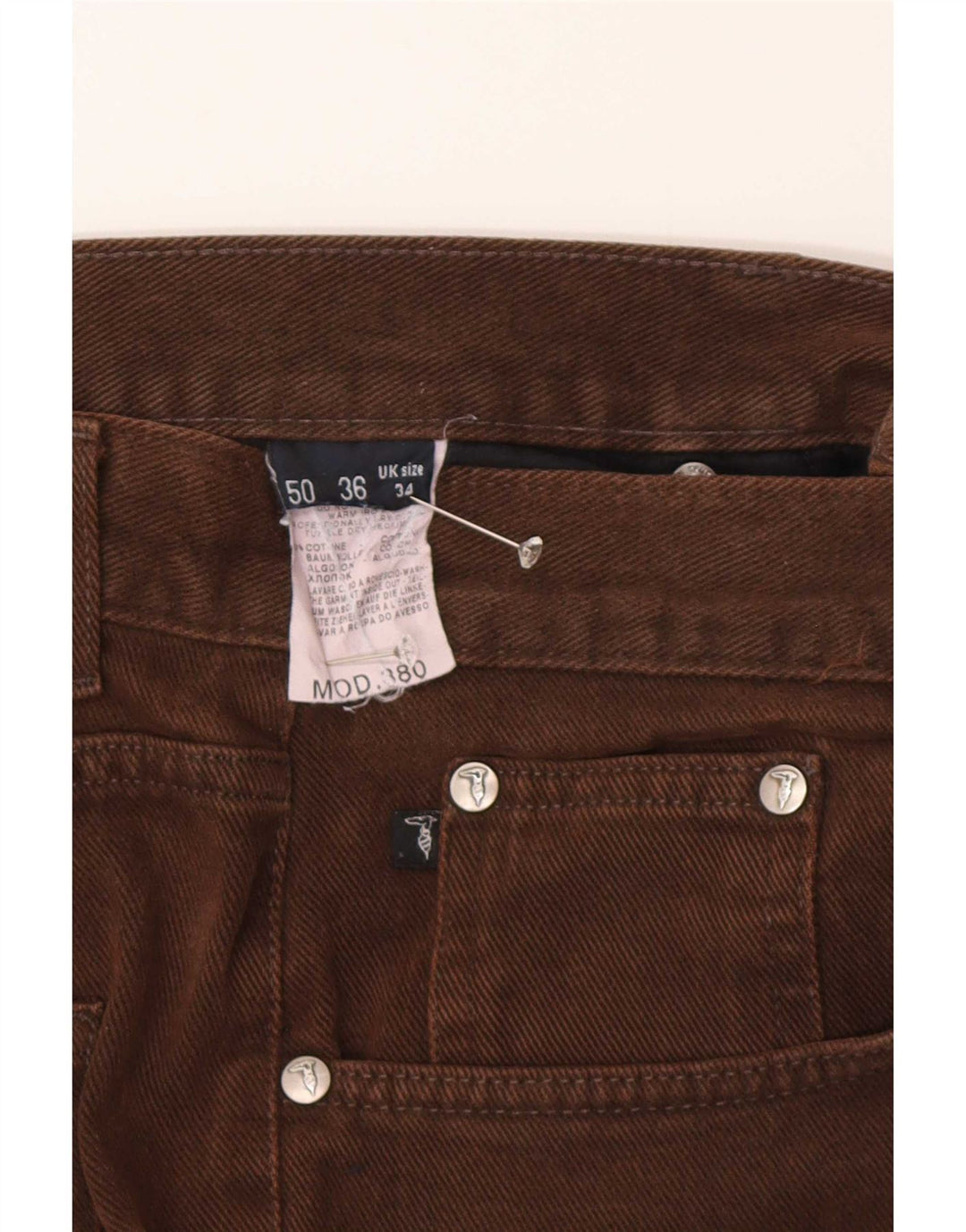 Vaqueros Trussardi Hombre Rectos W34 L30 Marrón Algodón