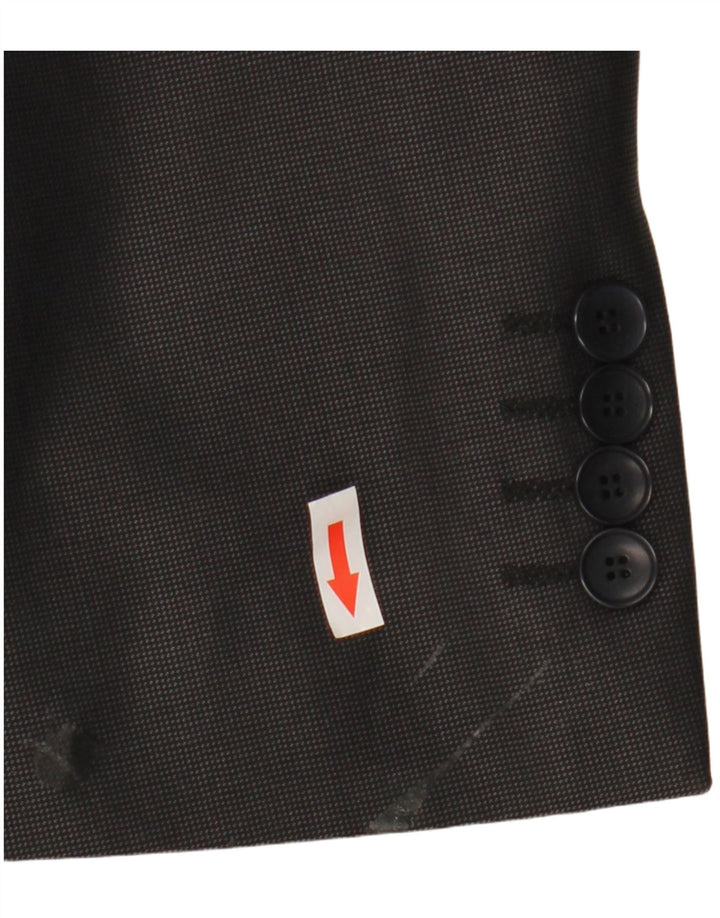 Zara Chaqueta tipo blazer de 2 botones para hombre EU 52 Grande Lana negra