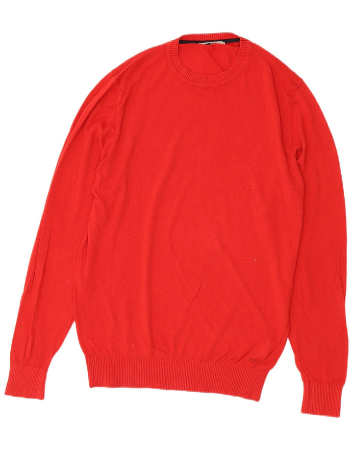 Gas Hombre Cuello Redondo Jersey Suéter Grande Algodón Rojo