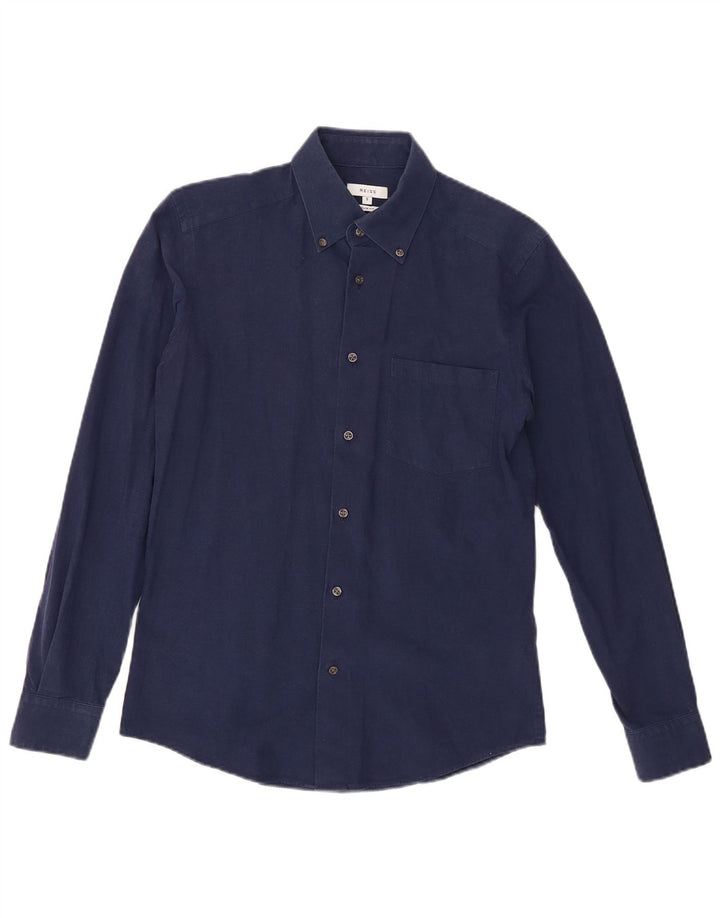 Camisa Reiss Slim Fit De Algodón Azul Marino Pequeño Para Hombre