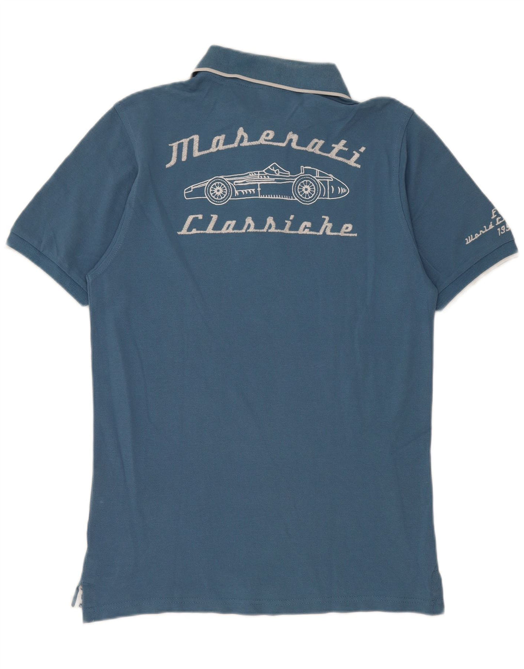 Maserati Polo Gráfico Hombre Algodón Azul Medio