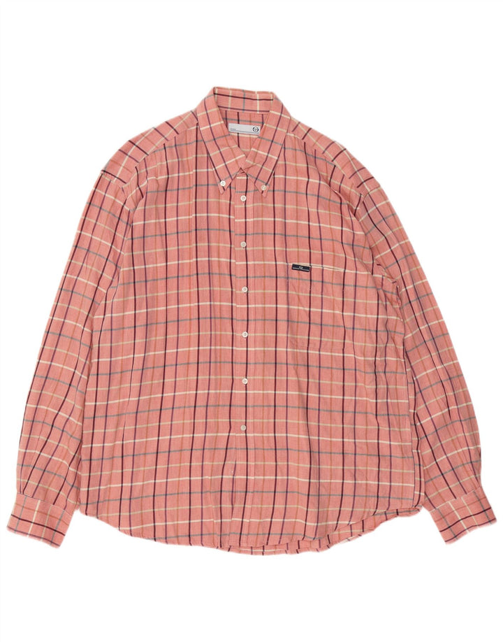 Sergio Tacchini Camisa Hombre 2XL Algodón Cuadros Rosa
