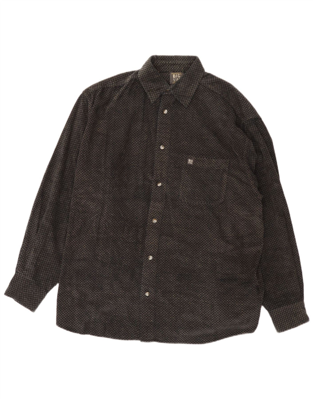 Camisa Big Star Hombre Algodón Geométrico Negro Mediano