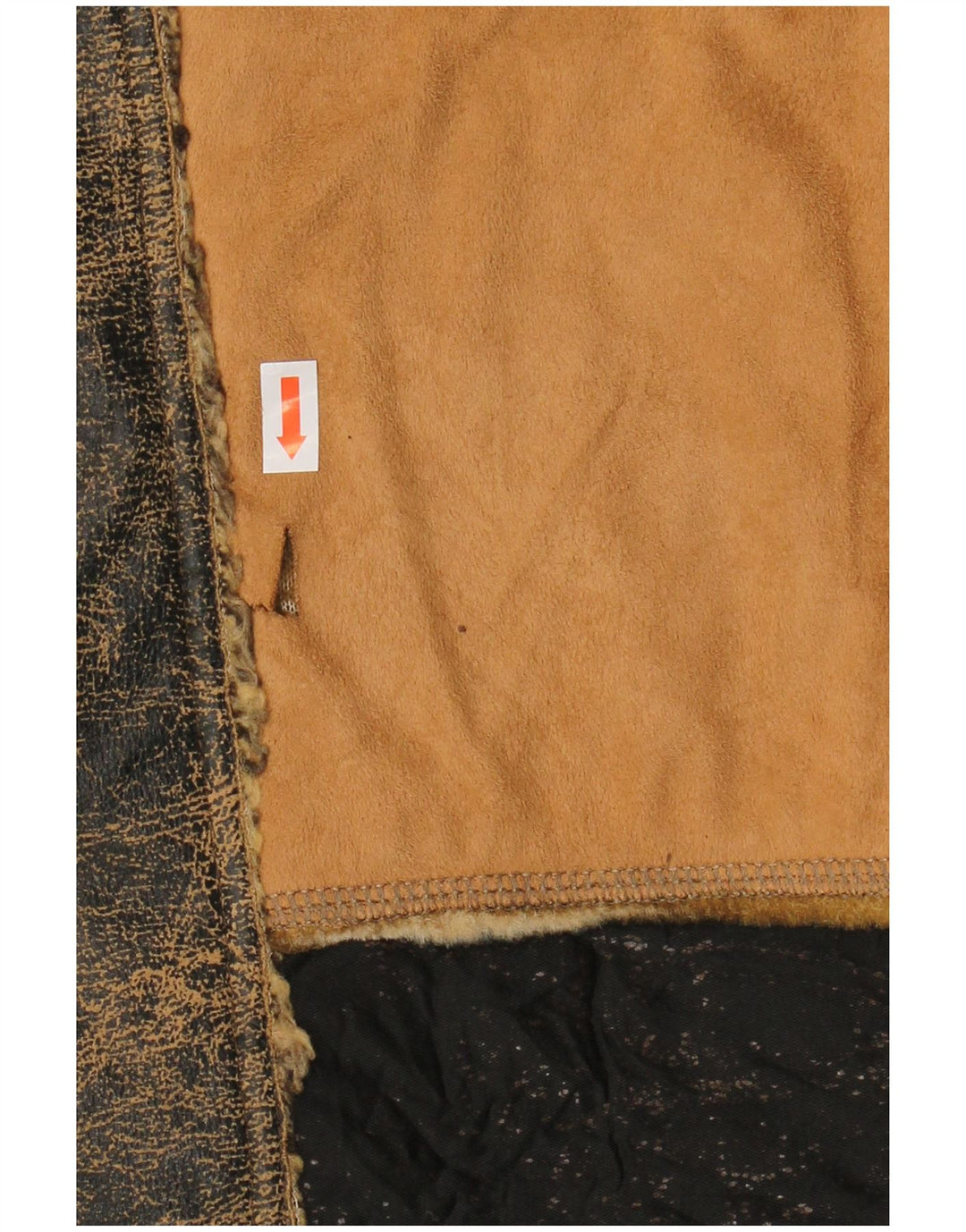 ENERGIE Chaqueta Sherpa para hombre UK 40 Grande Marrón Patchwork Algodón