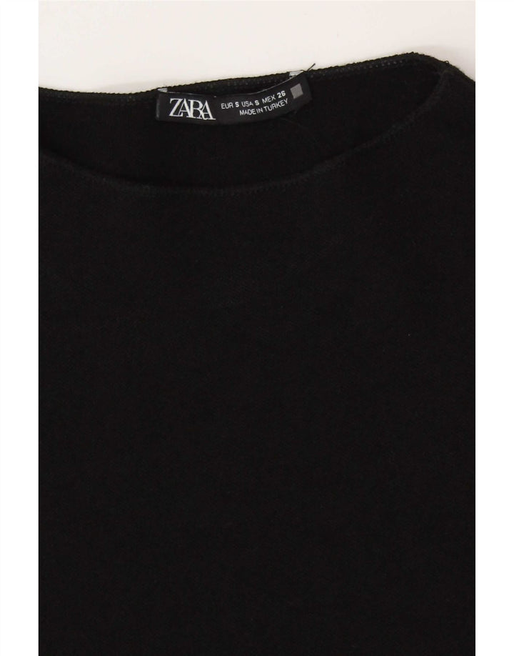 Zara Mujer Vestido Ajustado UK 8 Small Negro