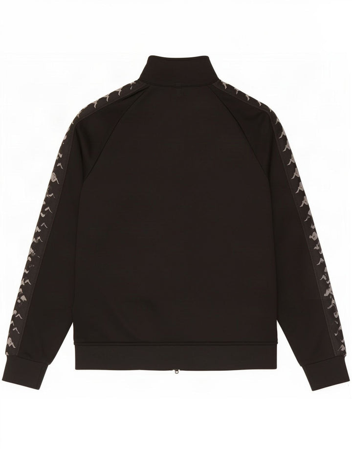 Chaqueta superior de chándal con gráfico Kappa para hombre, poliéster negro pequeño