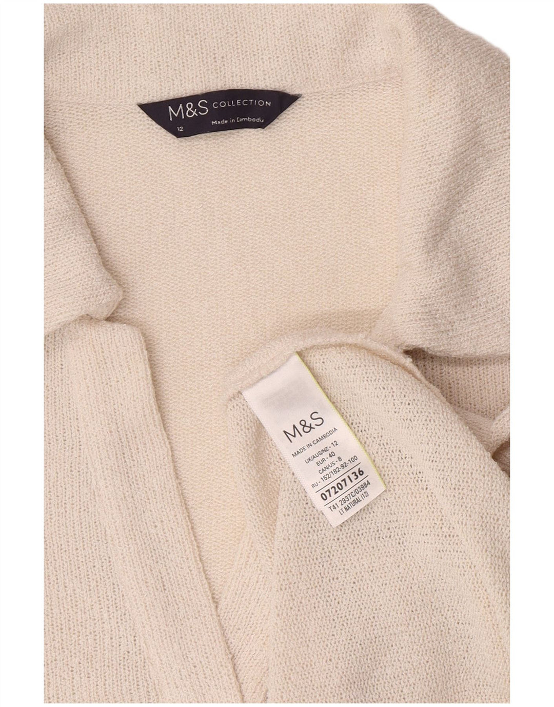 Marks & Spencer Polo para mujer UK 40 Mediano Poliéster blanco