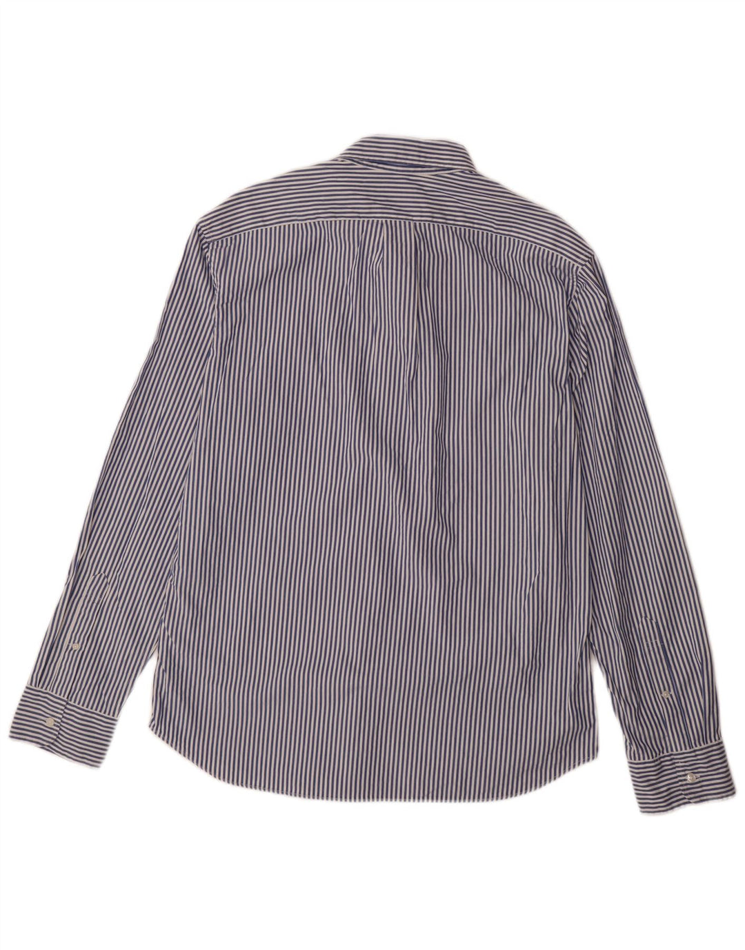 J. CREW Camisa ajustada para hombre de algodón a rayas azul marino grande