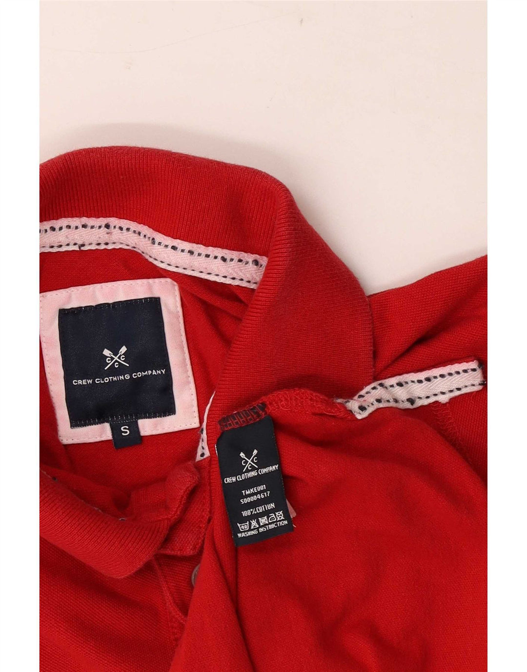 Crew Clothing Polo para hombre pequeño de algodón rojo