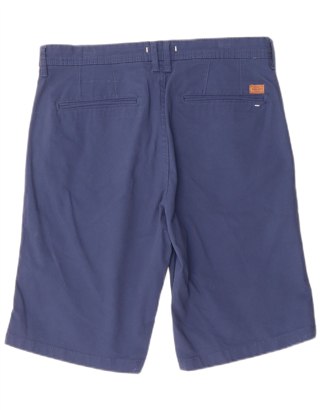 Zara Mens Chino Shorts EU 40 Medium W31 Azul Marino Algodón