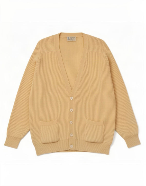 Vintage Mens Cardigan Sweater XL Yellow New Wool