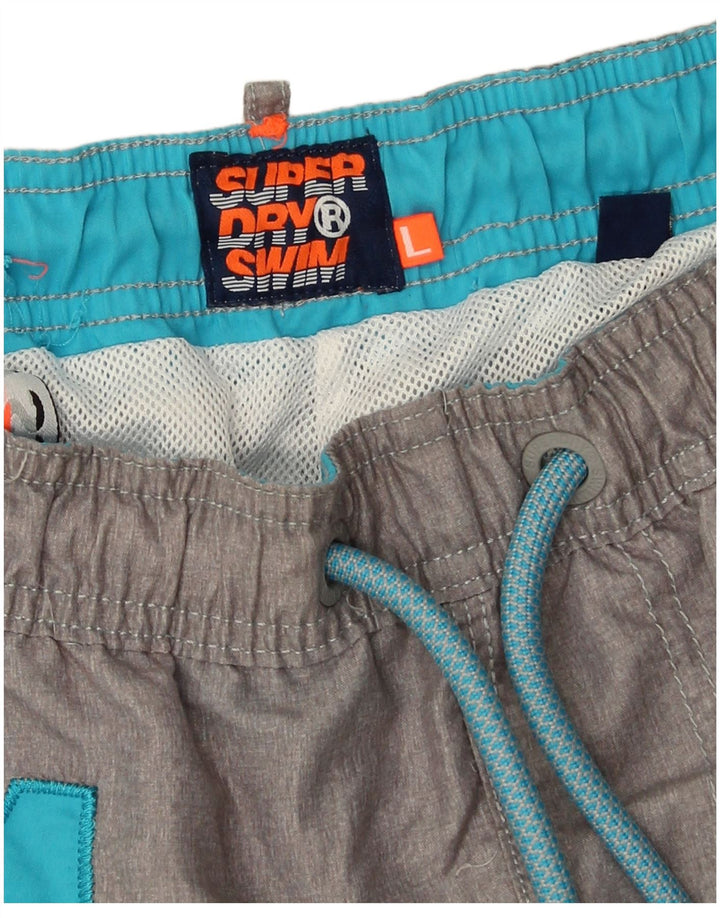 Superdry Shorts De Baño Gráficos Para Hombre Poliéster Gris Grande