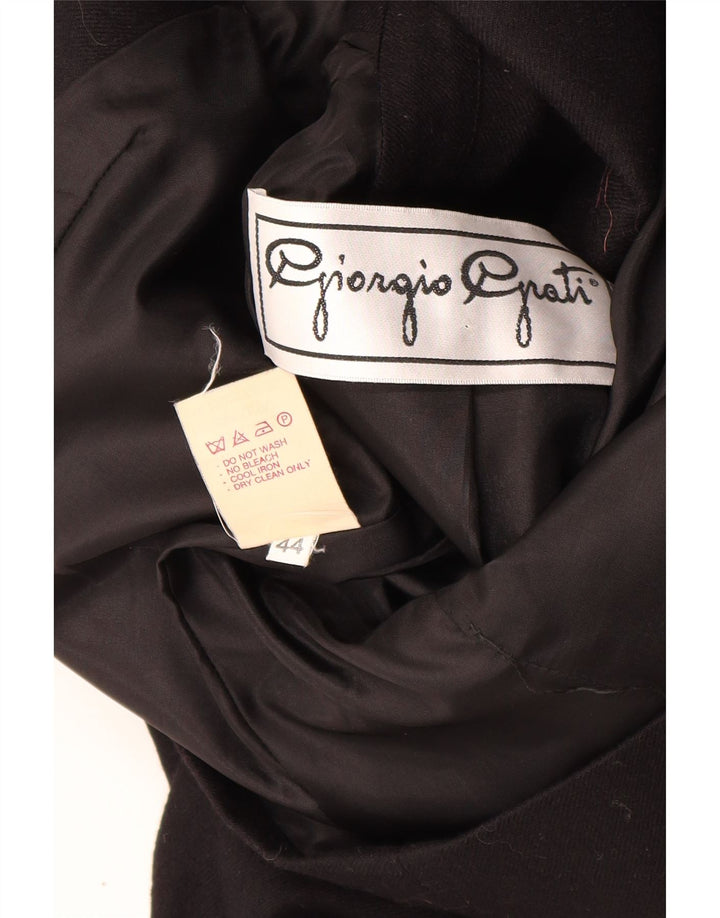 Giorgio Grati Chaqueta tipo blazer de 2 botones para mujer IT 44 Lana negra mediana