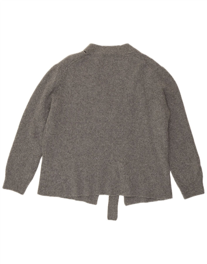 Zara Mujer Suéter Cárdigan Extragrande UK 10 Small Gris Lana