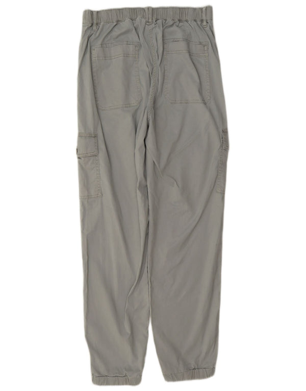 Marks & Spencer Pantalones cargo de cintura alta para mujer UK 10 Small W27 L29 Gris