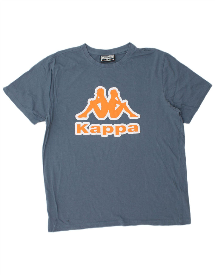 Kappa - Camiseta gráfica para hombre, talla grande, algodón azul
