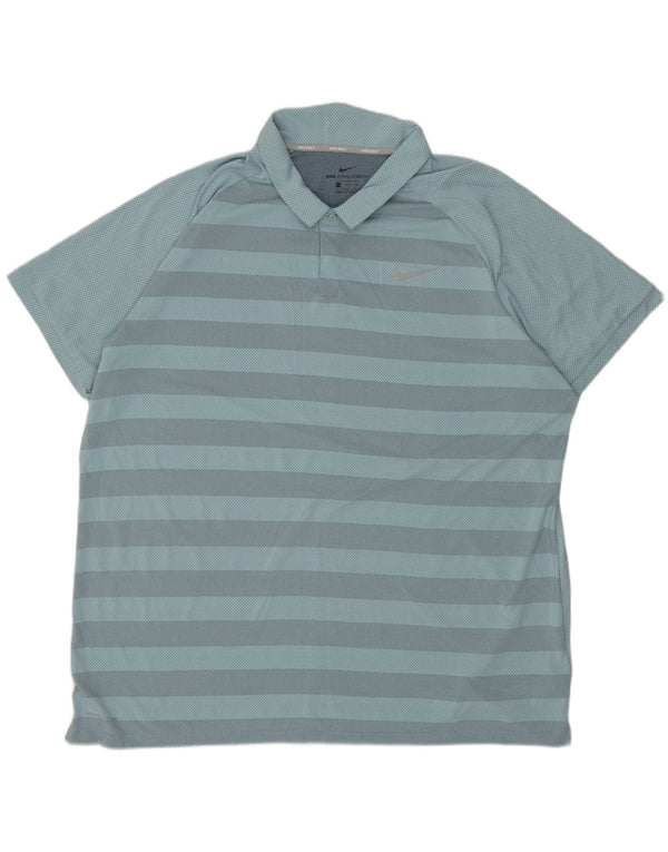 Polo NIKE para hombre 2XL Poliéster a rayas azules