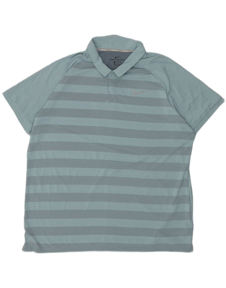 Polo NIKE para hombre 2XL Poliéster a rayas azules