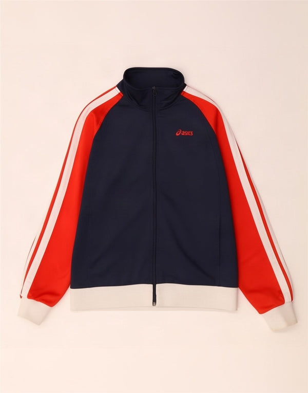 Asics Hombre Chándal Top Jacket Medium Azul Marino Colorblock