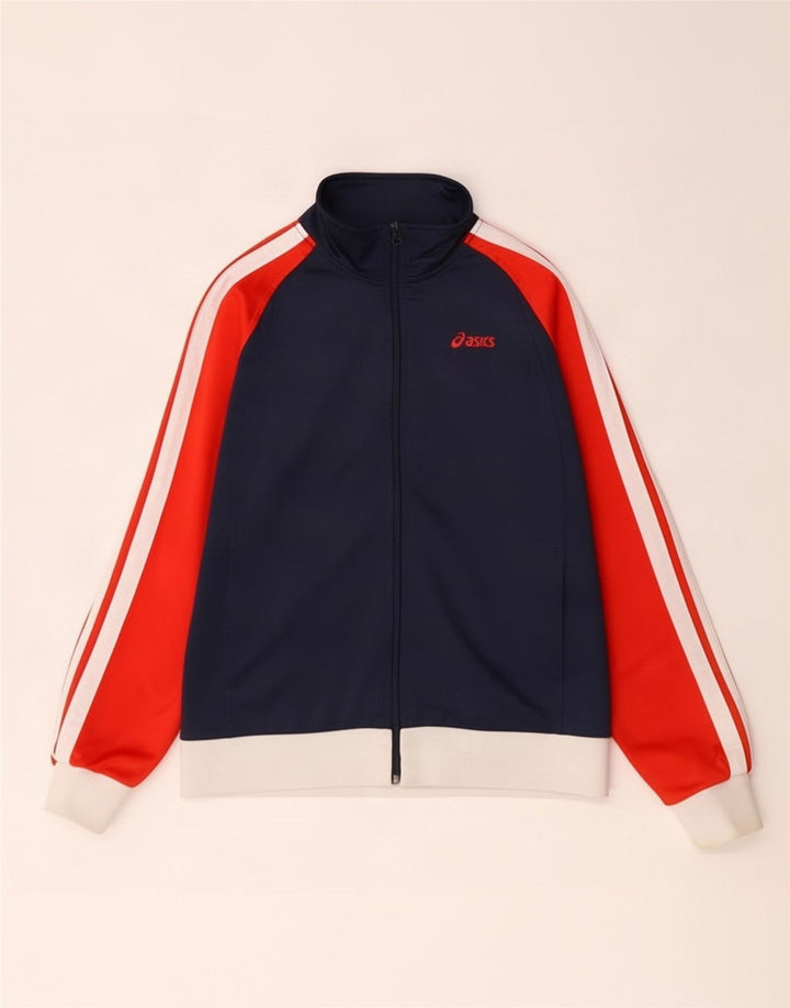 Asics Hombre Chándal Top Jacket Medium Azul Marino Colorblock