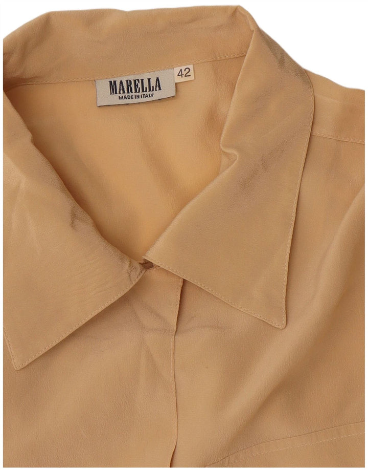 Marella Blusa de manga corta extragrande para mujer IT 42 Medium Beige