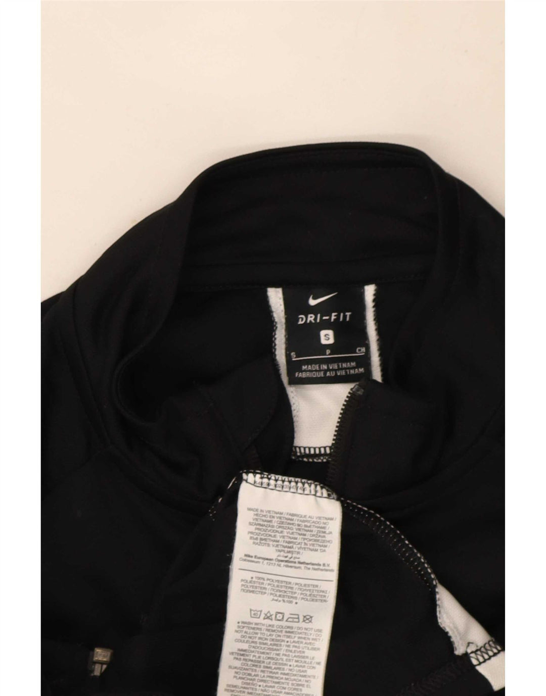 Nike Hombre Dri Fit Chándal Top Chaqueta Pequeña Negro Colorblock Poliéster