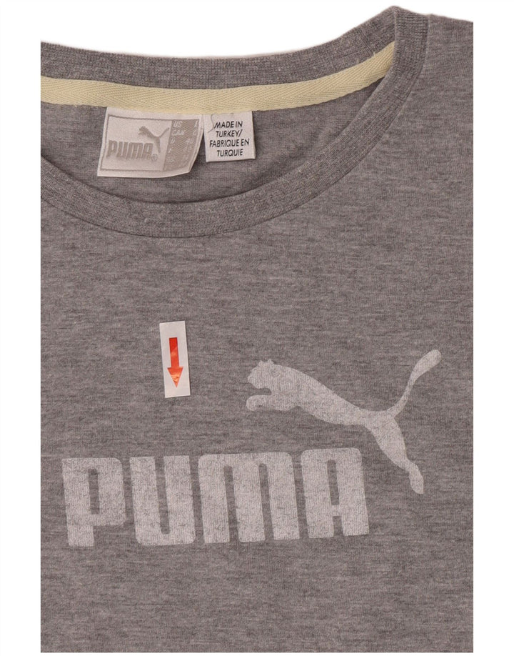 Puma Mujer Gráfico Top Manga Larga UK 14 Grande Gris