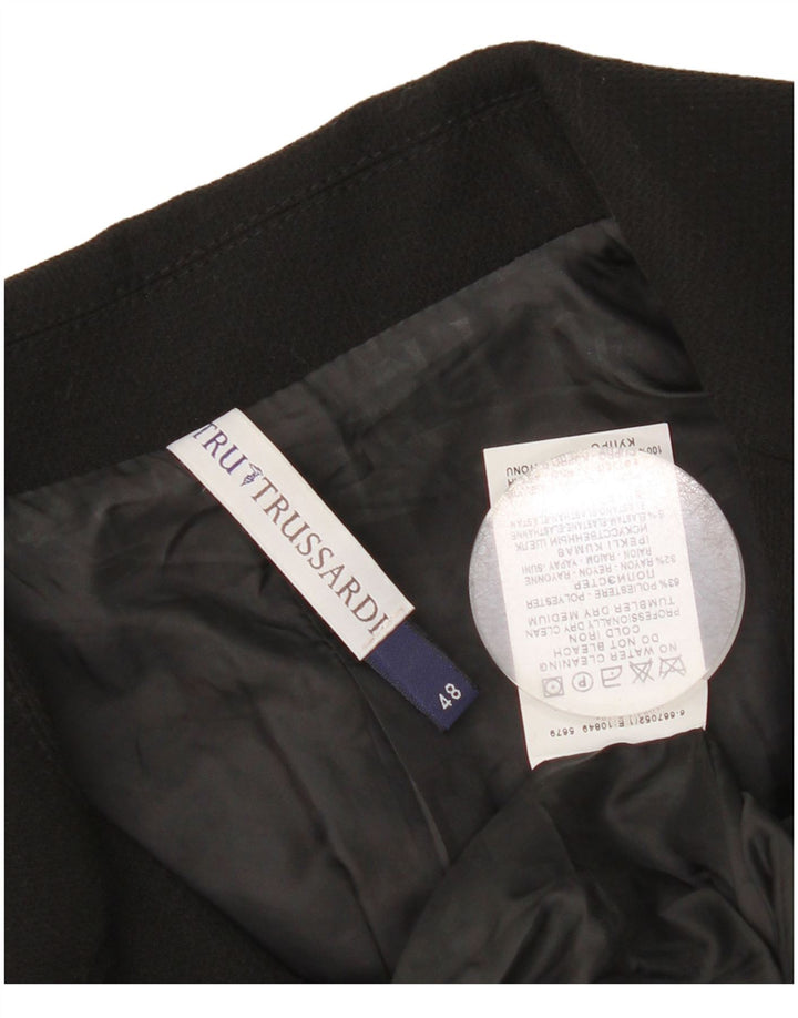 Chaqueta Blazer de 3 Botones para Mujer Trussardi IT 48 XL Poliéster Negro
