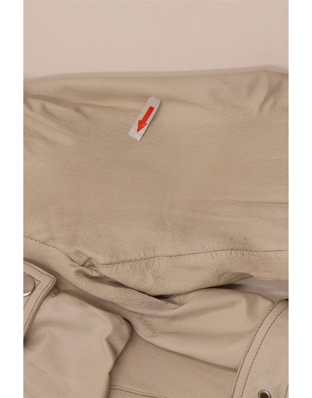 Vintage mujer cuero Racer chaqueta IT 46 cuero blanco grande