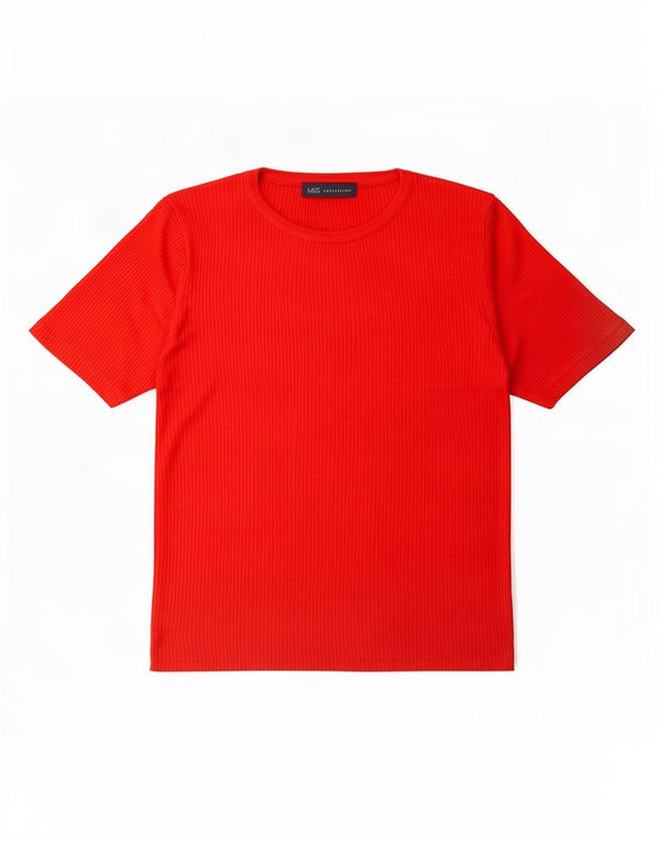 Marks & Spencer Camiseta para Mujer Top UK 46 Large Viscosa Roja