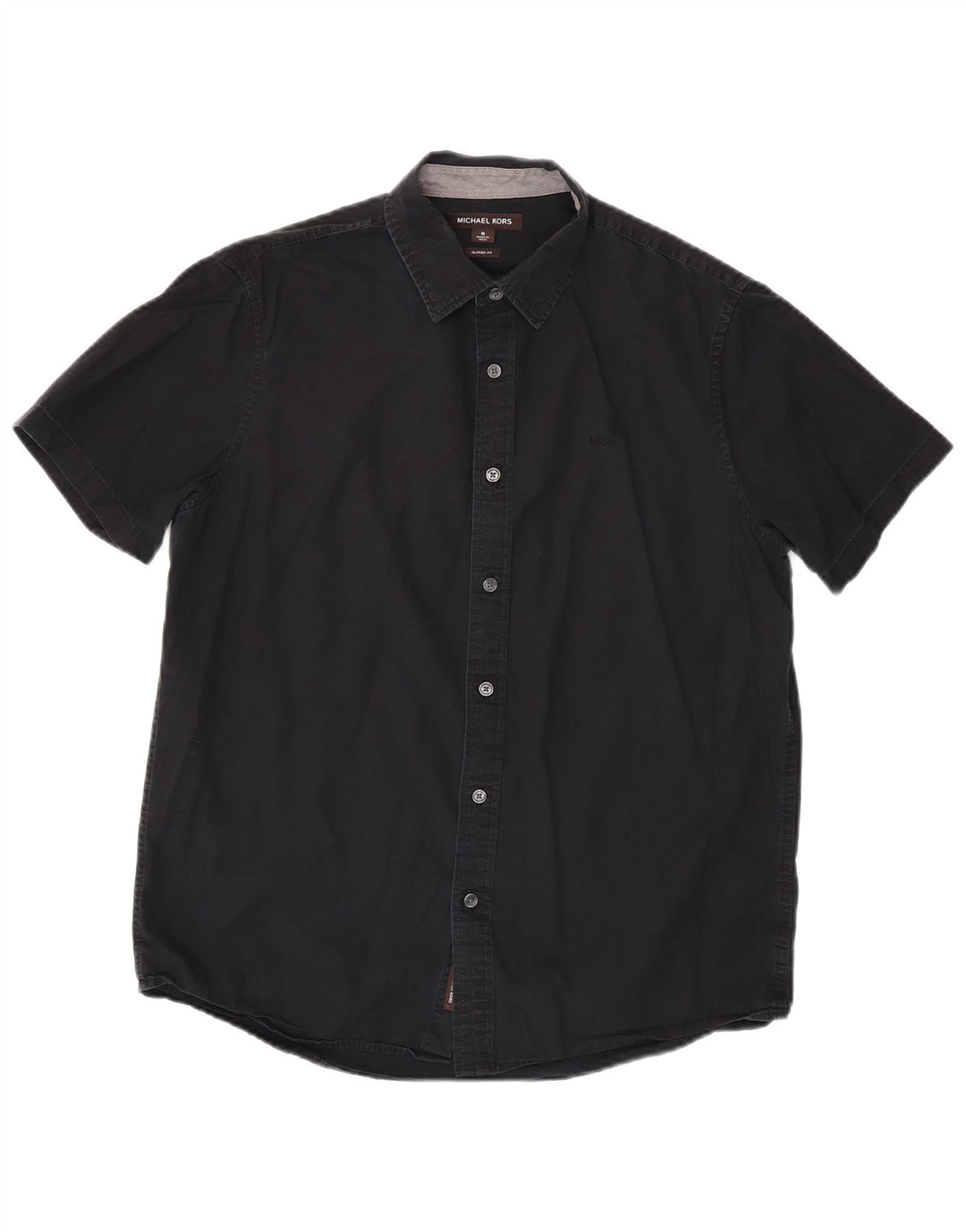 Michael Kors Camisa de manga corta de ajuste clásico para hombre, talla mediana, negra