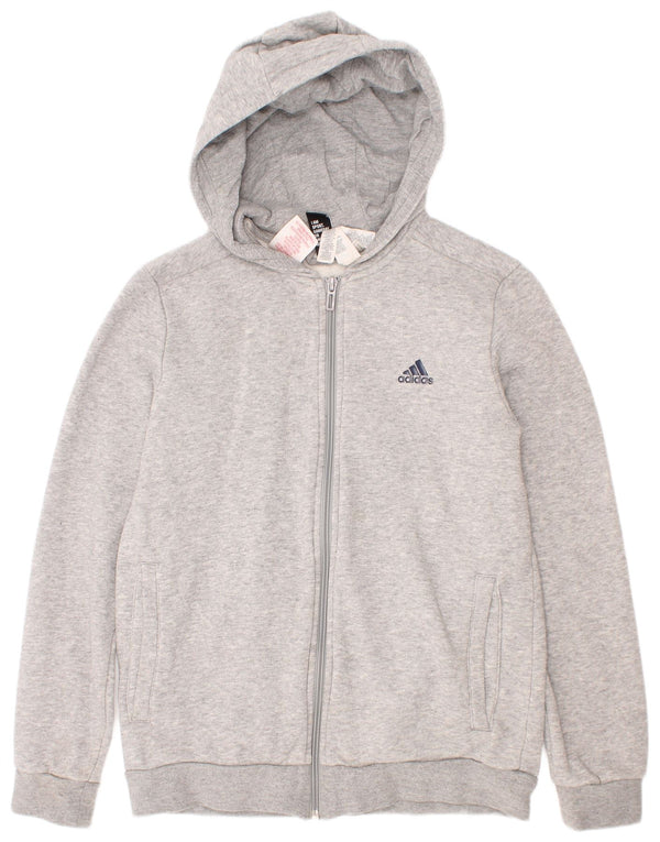 Adidas Sudadera con capucha y cremallera para niños 11-12 años Algodón moteado gris