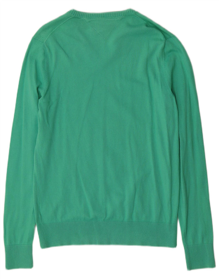 Tommy Hilfiger Jersey con Cuello en V para Hombre Algodón Verde Medio