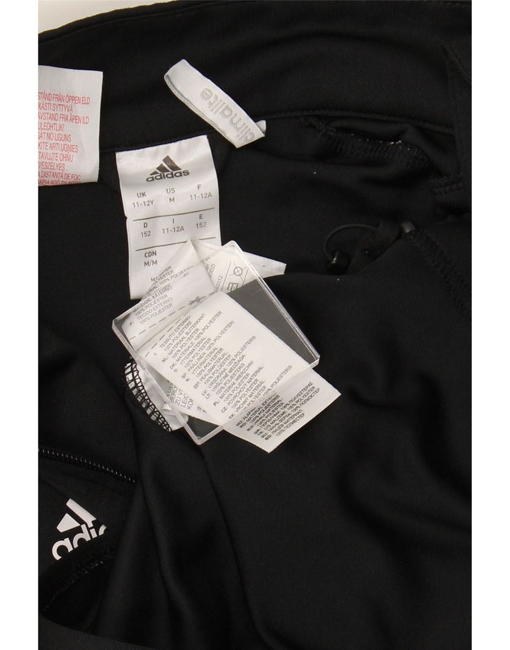 ADIDAS Chicos Climalite Chándal Top Chaqueta 11-12 Años Negro Poliéster