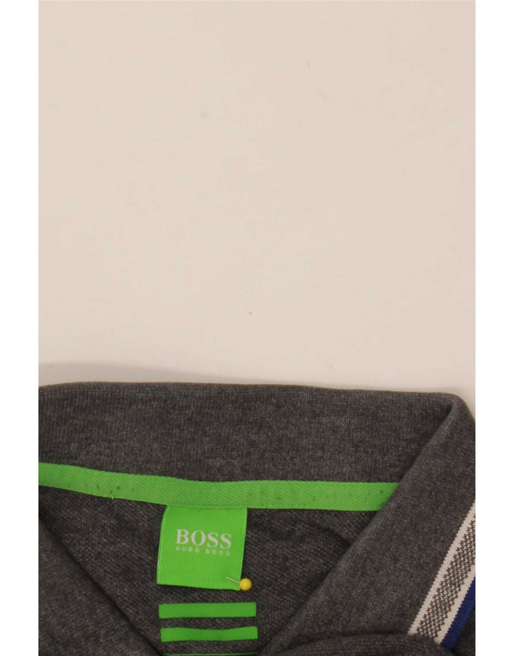 Hugo Boss Polo para hombre de algodón gris grande