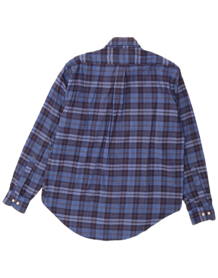 MC Kenzy Camisa de franela para hombre Algodón a cuadros azul medio