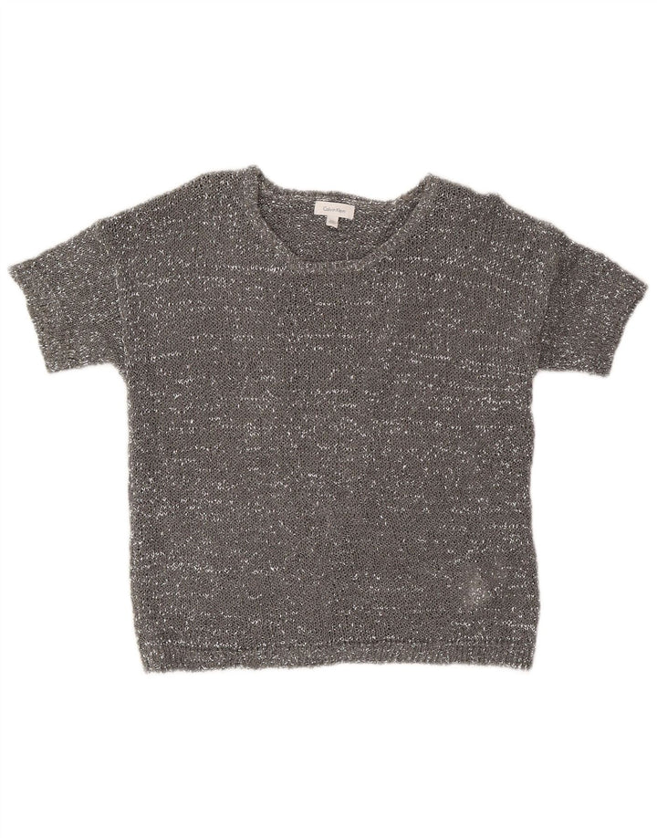 Calvin Klein - Jersey para mujer con cuello barco, talla 10, color gris moderno