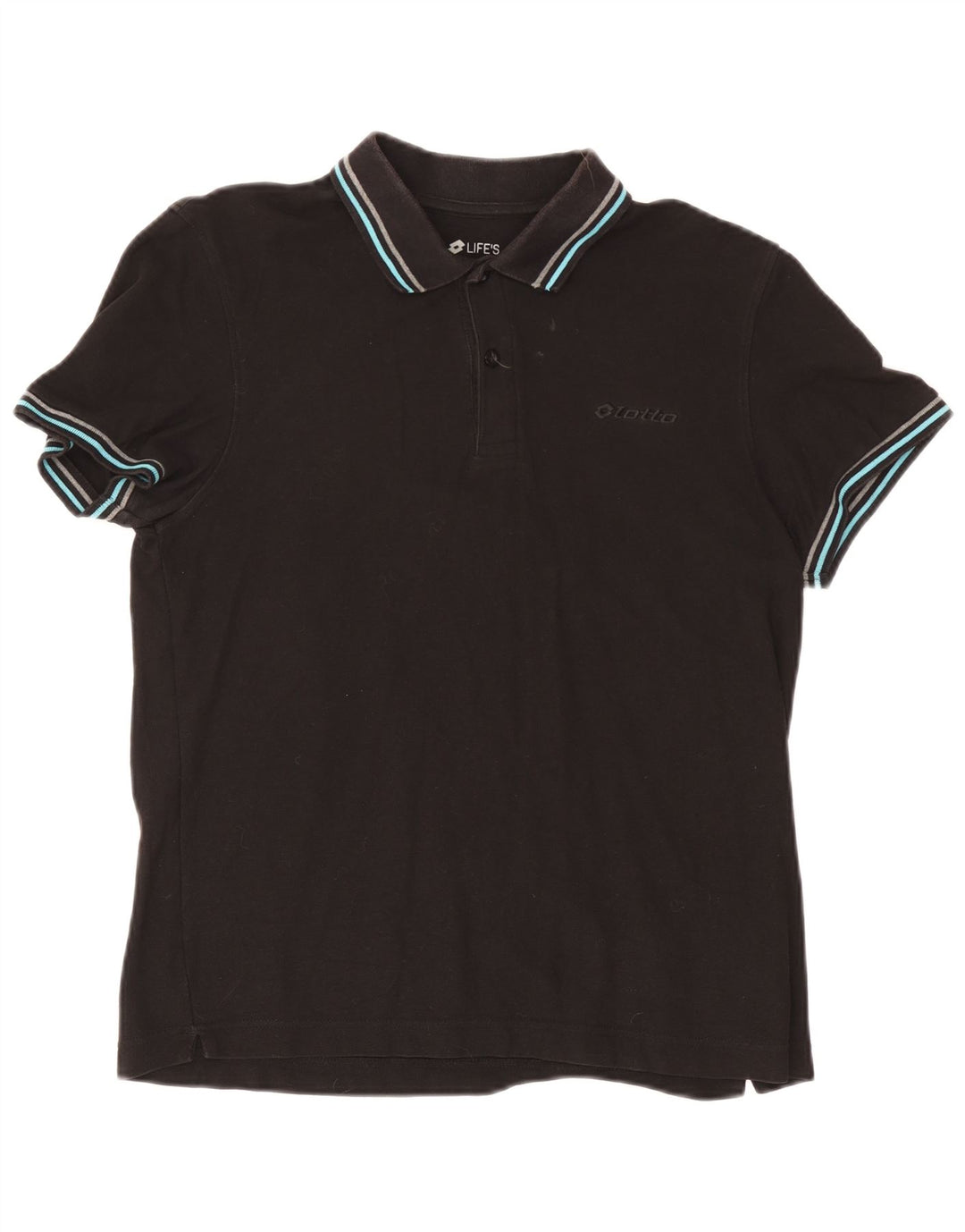 Polo Lotto Hombre Grande Algodón Negro