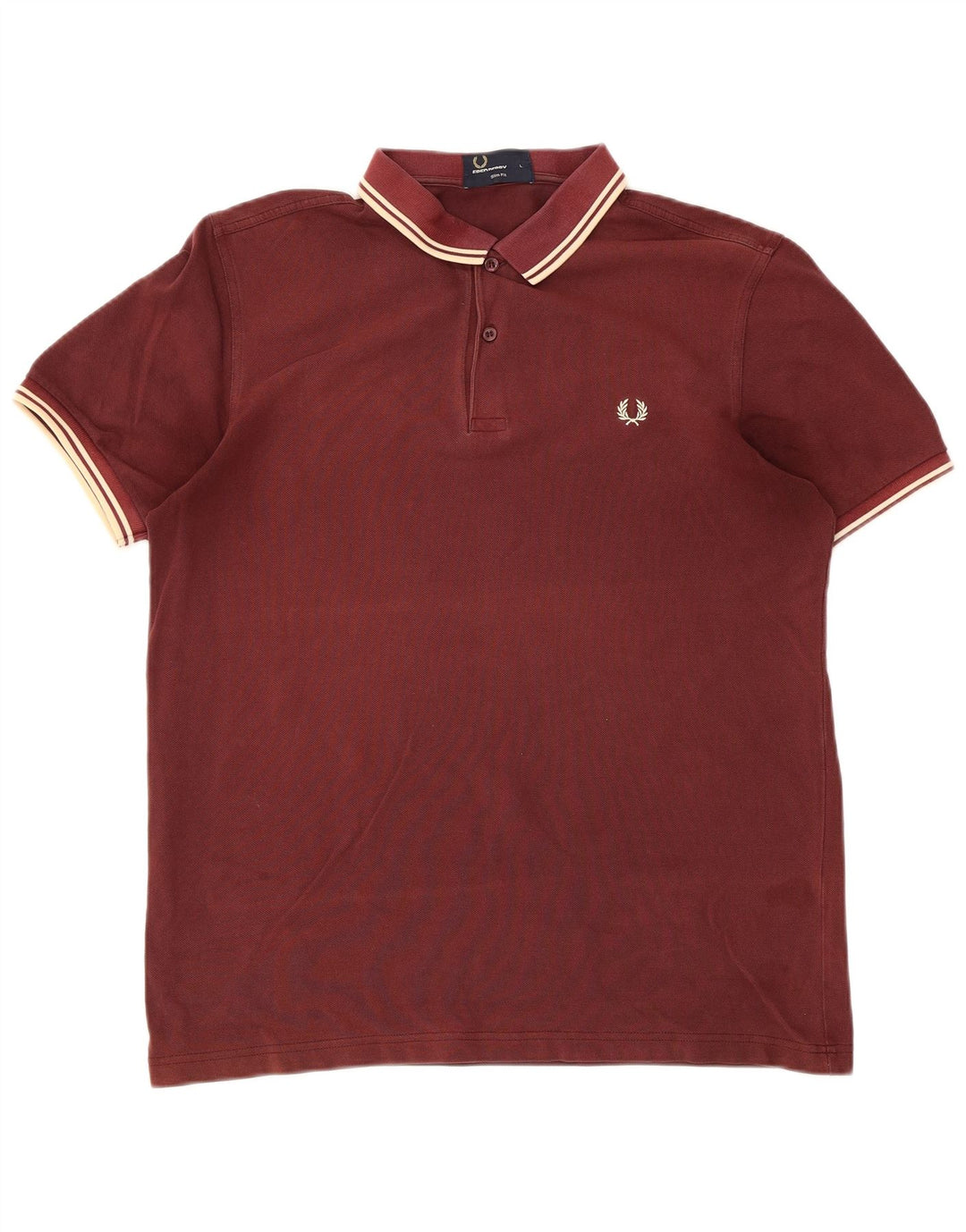 Fred Perry Polo Slim Fit Para Hombre Rayas Granate Grande