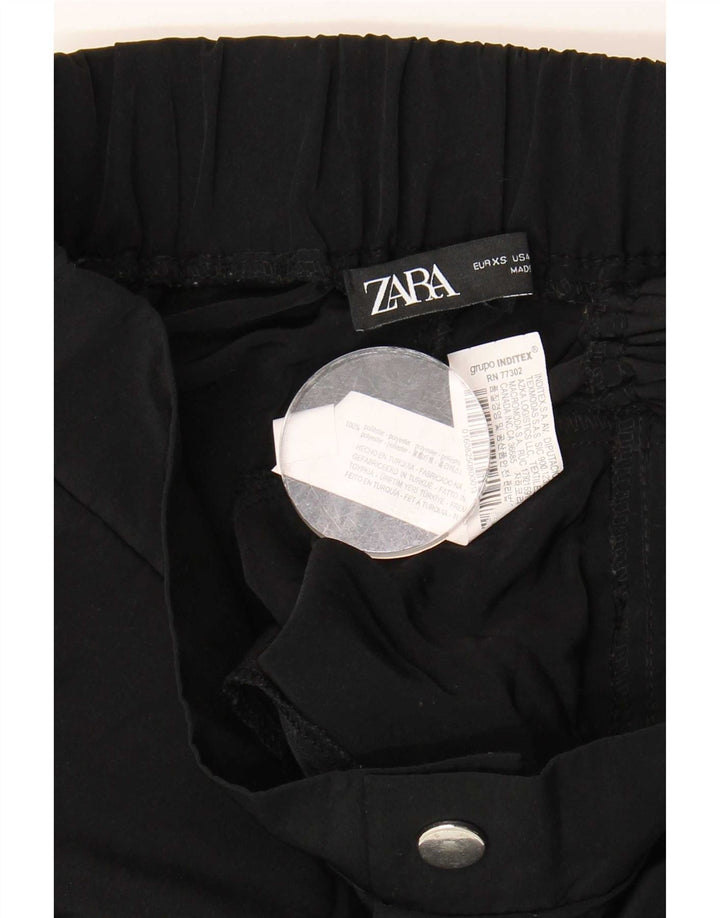 Zara Mujer Joggers Pantalón Cargo XS W24 L25 Negro Poliéster