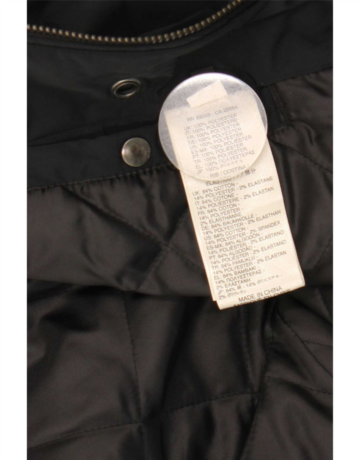 Diesel Mujer Parka Chaqueta UK 46 Grande Poliéster Negro