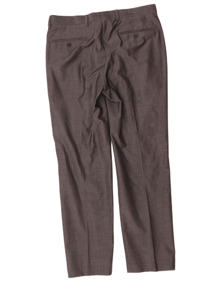 Marks & Spencer Pantalones de traje rectos Autograph para hombre W32 L31 Lana gris
