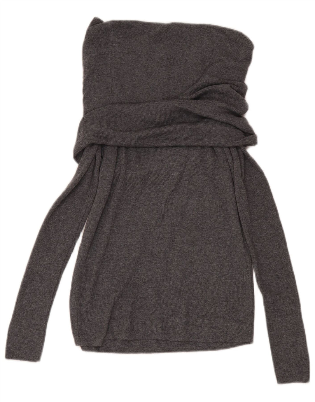 Zara Jersey con cuello vuelto para mujer UK 44 Grande Poliéster gris