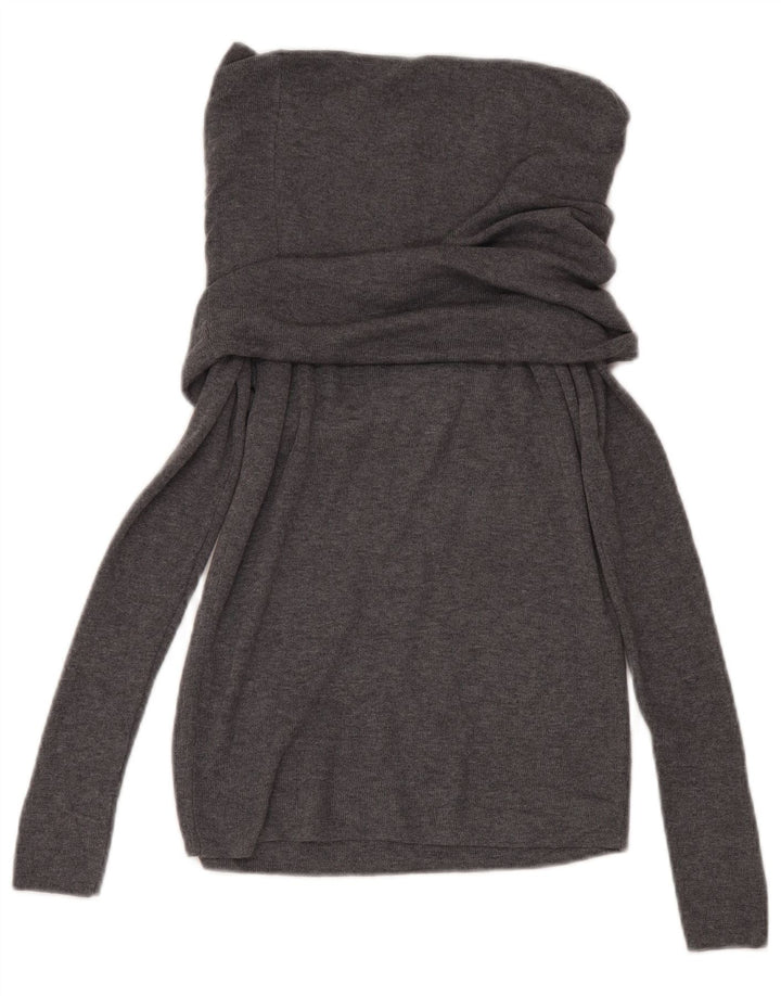 Zara Jersey con cuello vuelto para mujer UK 44 Grande Poliéster gris
