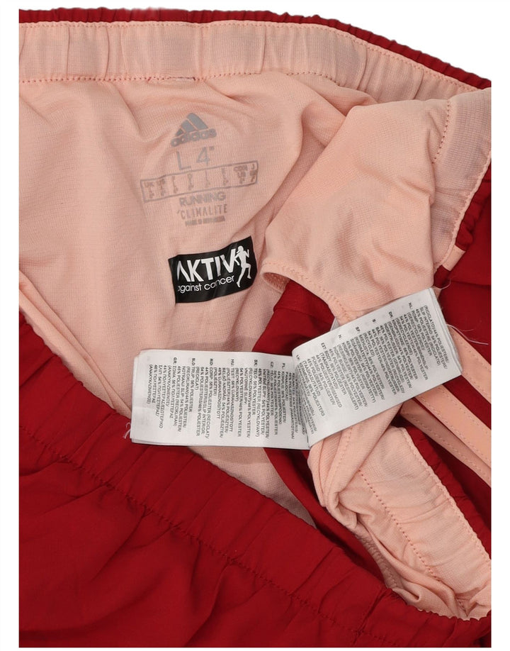 ADIDAS Pantalones cortos deportivos Climalite para mujer Reino Unido 14 Grande Poliéster rojo