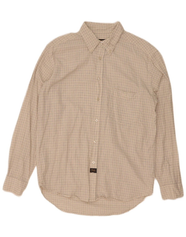 Camisa Fila Hombre Algodón A Cuadros Beige Medio